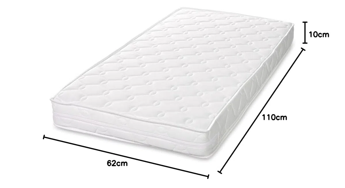 Lorelli Babybett Matratze Sweet Dream 110 x 62 x 10 cm Schonbezug waschbar, Farbe:weiß 2
