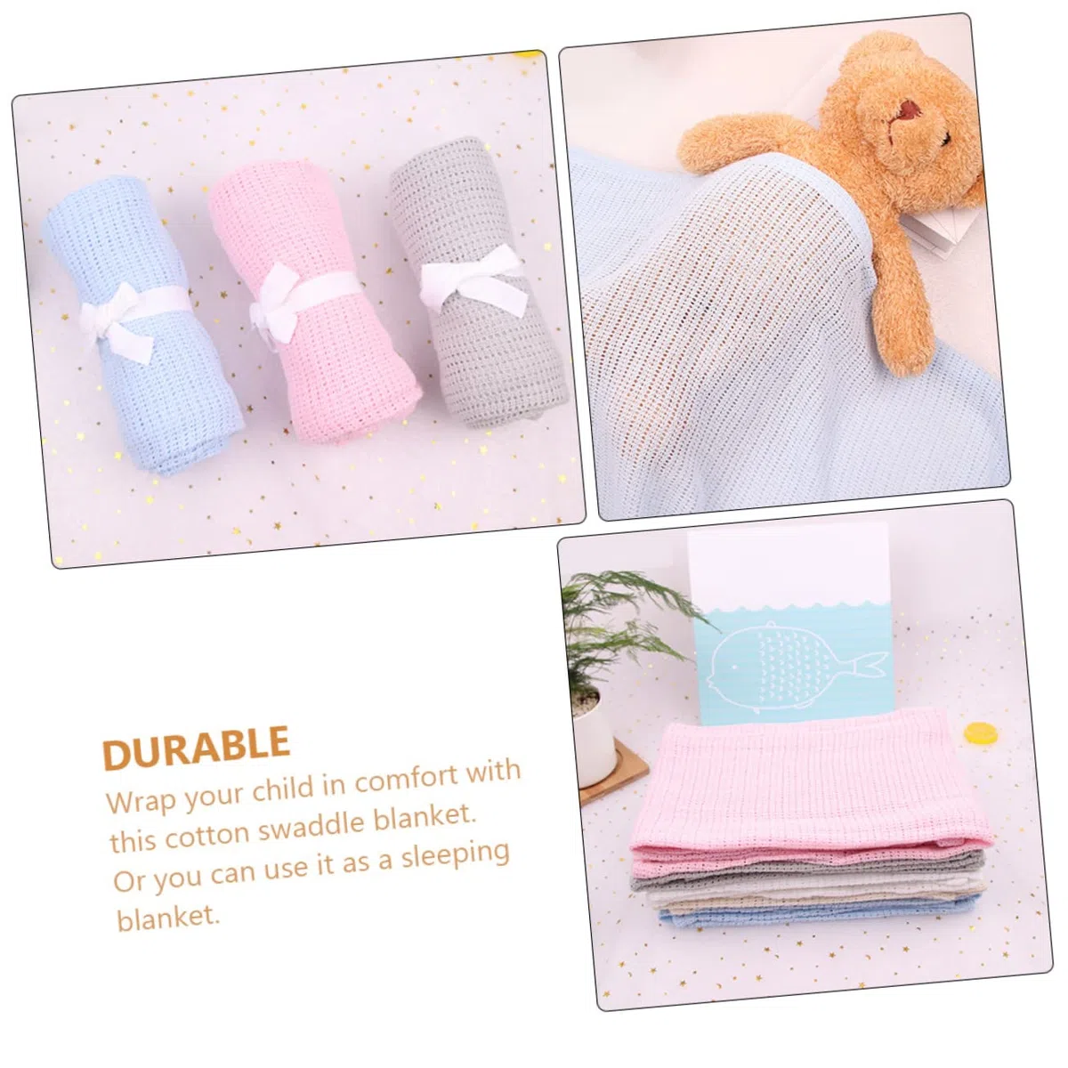 Toyvian 6stücke Teiliges Babydecke Baumwolle Atmungsaktive Und Weiche Pucktücher Rosa Für Neugeborene Wickeln Und