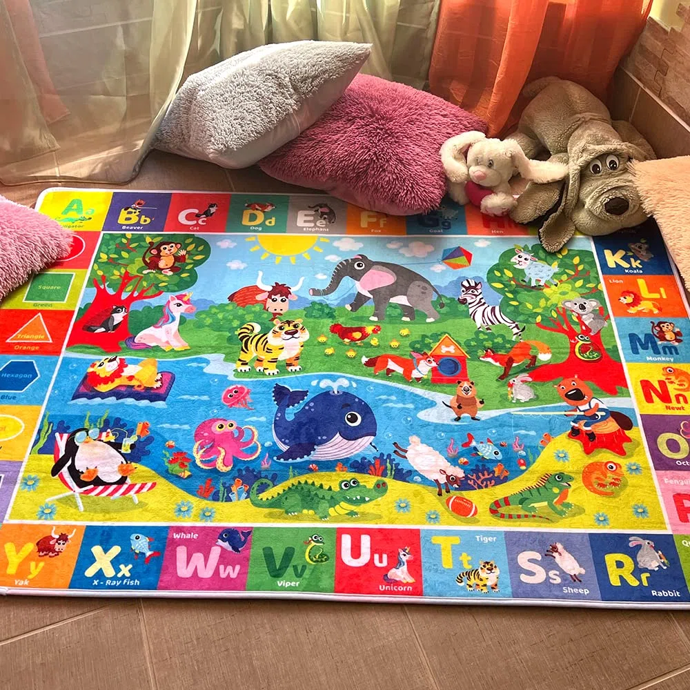 QUOKKA Spielmatte Baby - Spielteppich Kinder - ABC Teppich Kinderzimmer Für Junge & Mädchen - Antirutsch Krabbelmatte Baby Faltbar - Kinderzimmer Waschbarer Teppich