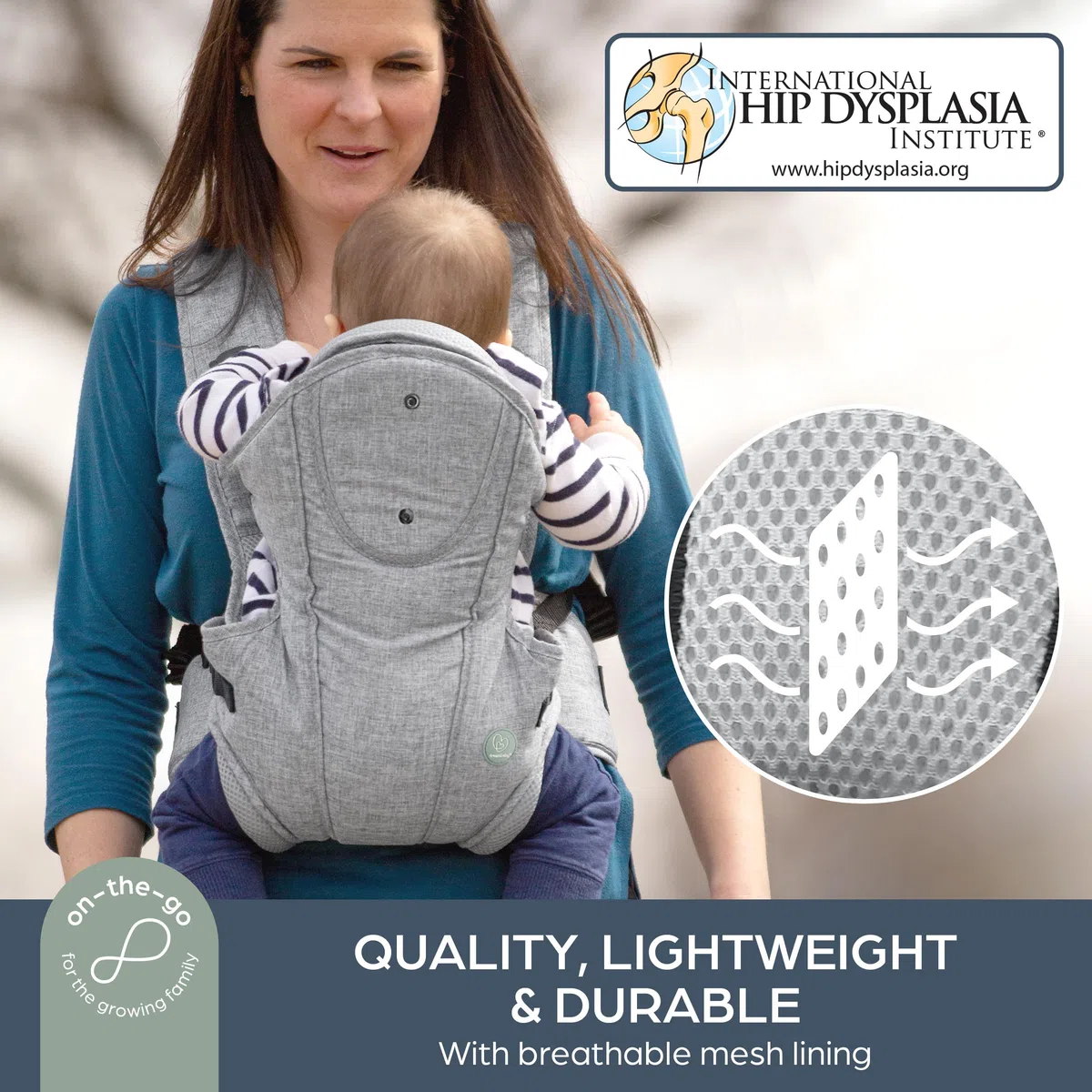 Dreambaby Oxford Verstellbare 3-in-1-Position Babytrage - Bequeme und stilvolle Babytrage für Neugeborene bis Kleinkinder - Geeignet für Kinder von 3,4-15 kg (ca. 3-12 Monate)