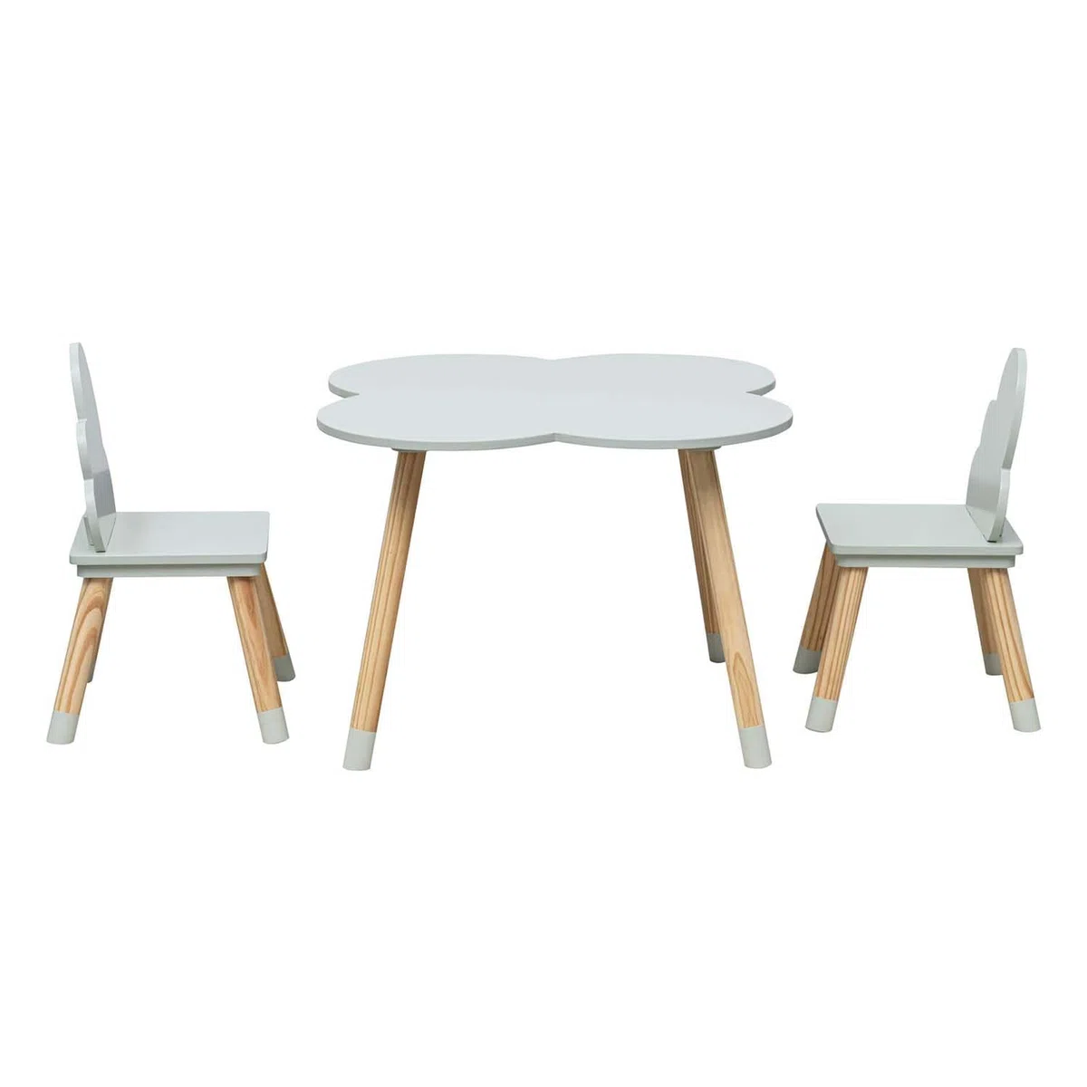 Rebecca Mobili Kinder-Tisch und 2 Stühle Set, Grün Braun, MDF Kiefer, für Kinderzimmer, Spielzimmer - Abmessungen: 44 x 60 x 60 cm / 50 x 25 x 25 cm - Art. RE6900