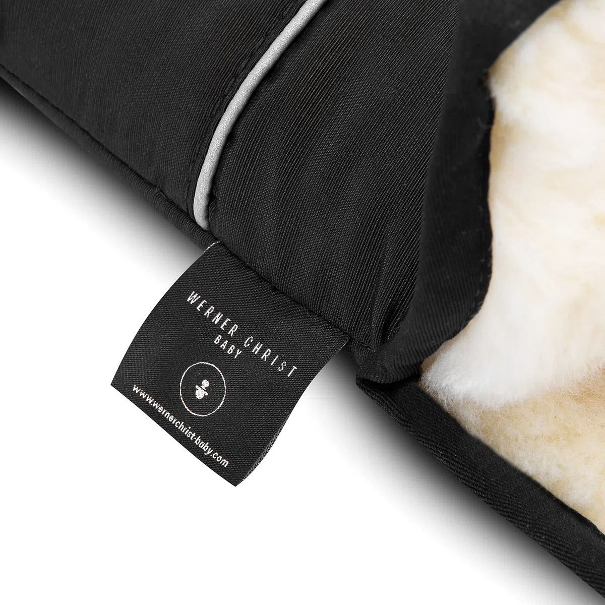 Lammfell Handwärmer von WERNER CHRIST BABY – GLOVY Handschuhe sind der ideale Kinderwagen-Muff aus medizinischem Fell, warmer universaler und wasserabweisender Handmuff, in black (schwarz)