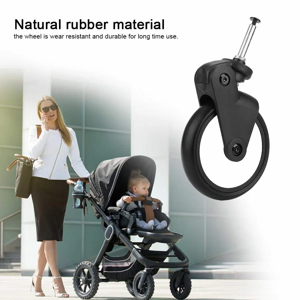 Vorderradsatz für Baby Jogger, Premier Kinderwagen Ersatz Lenkrollen Satz Kinderwagen Gummiräder Zubehör Yoya Vovo Rad Kinderwagen mit Werkzeugen(Vorderrad)