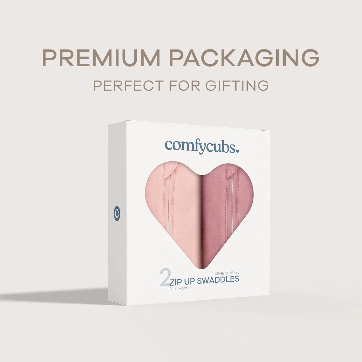Comfy Cubs Puckdecke für Babys, Mädchen und Jungen, einfacher Reißverschluss, 2er-Pack, Neugeborenen-Schlafsack (Größe L, 3-6 Monate, Blush, Mauve)