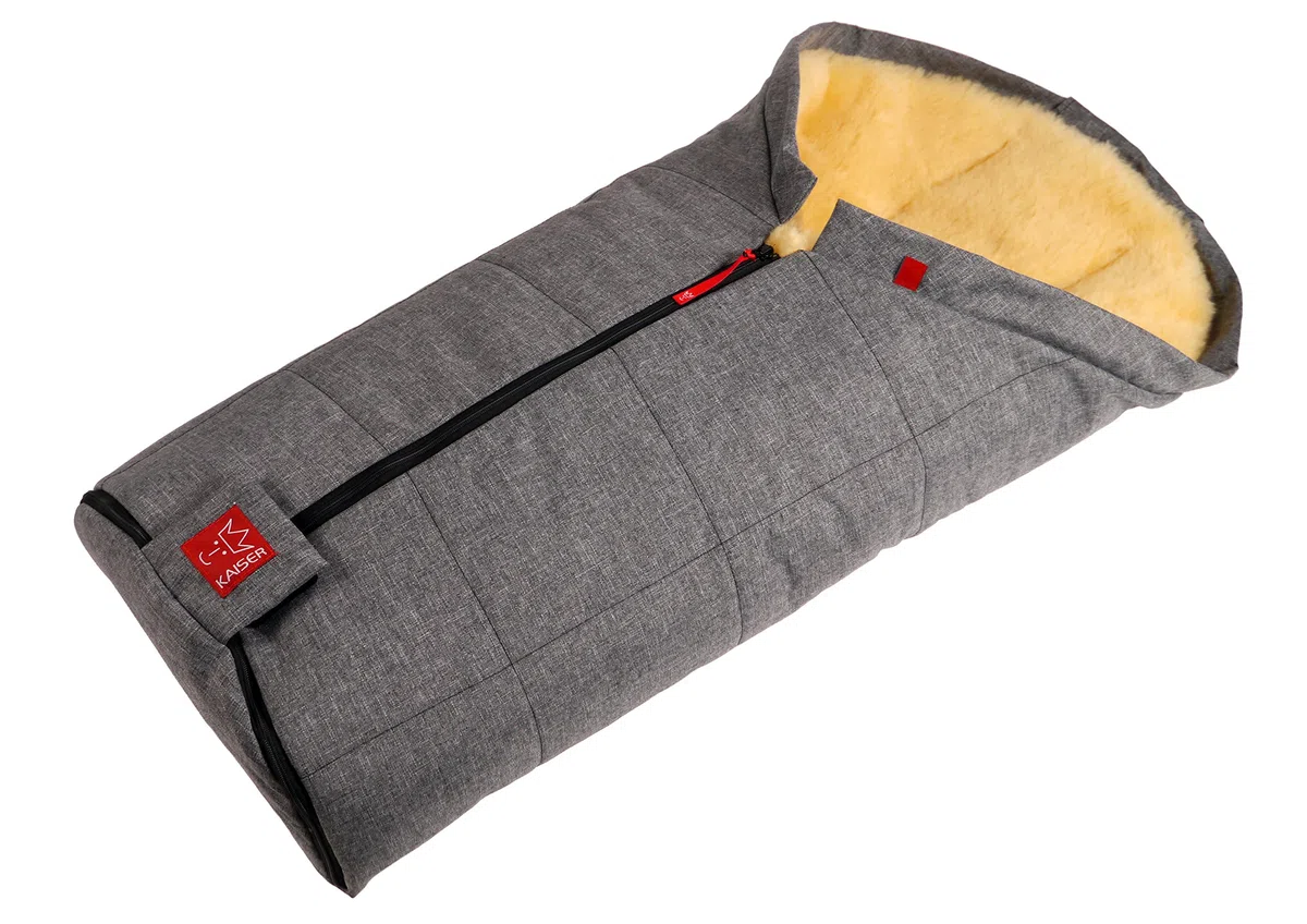 Kaiser 6720470 Lammfellfußsack Iglu, anthrazit melange