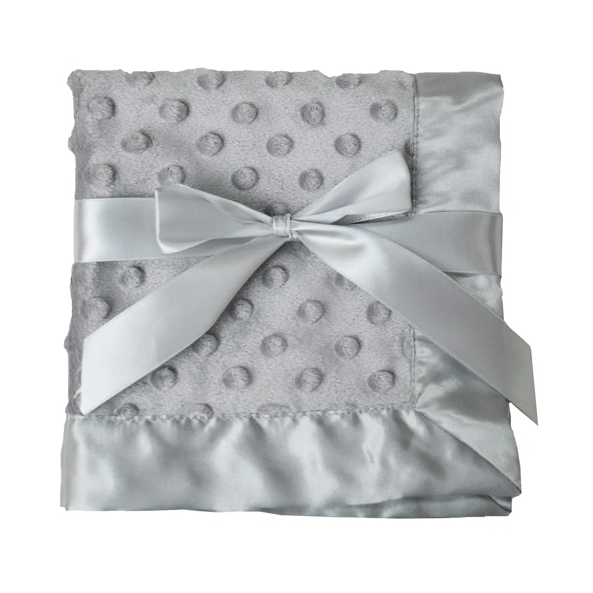 American Baby Company Heavenly Soft Chenille Minky Dot Sicherheitsdecke mit seidiger Satin-Rückseite, Grau, 35,6 x 35,6 cm, für Jungen und Mädchen
