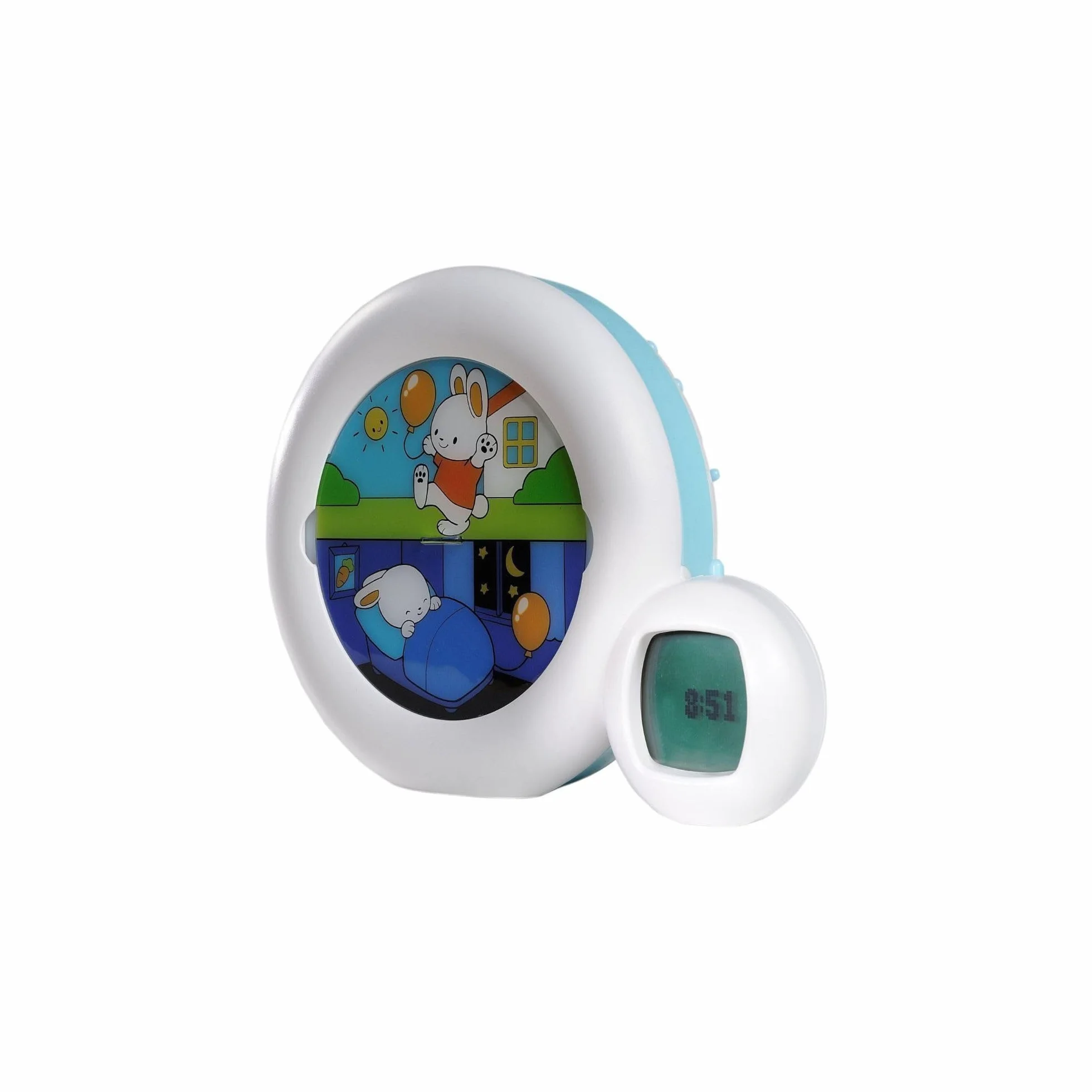 Pabobo - 5 in 1 pädagogischer Tag-Nacht-Wecker mit Display für Moon Kinder 0-3 Jahre