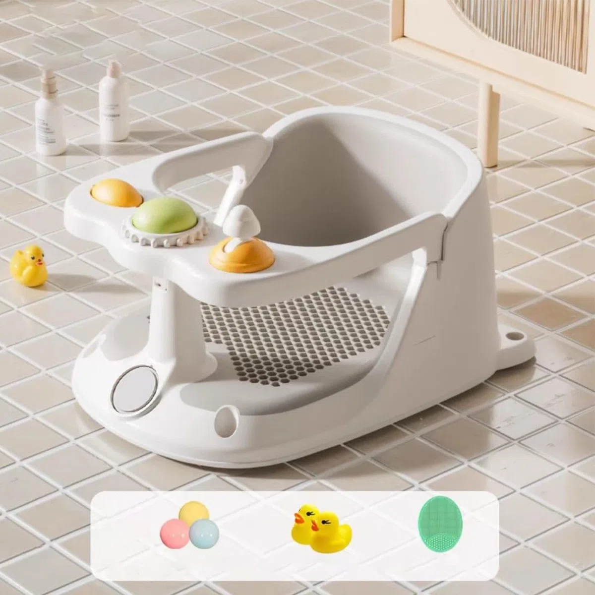 Badesitz | Saugnapf Badewanne Sitz Mit Aufrechter Positionierung | Rutschfeste Badespielzeuge Für Kleinkinder Und Mädchen