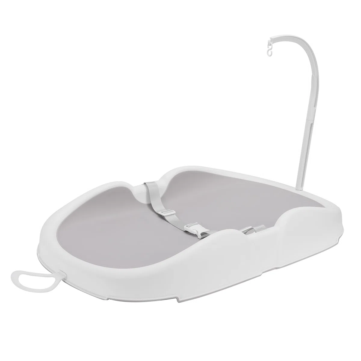 Tosuny Baby-Wickelunterlage, Tragbarer Babybade-Stilltisch, Multifunktionale Kinderzimmerstation mit Verstellbarem Sicherheitsgurt, Windel-Wickelunterlage für Kommode und Tisch (Grau-weiß)
