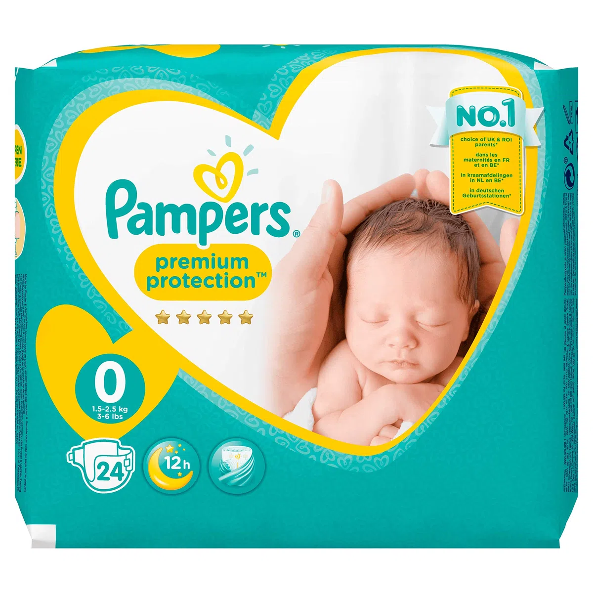 Pampers Premium Protection New Baby Größe 0, 1.5-2.5 kg, 6 x 24 Windeln