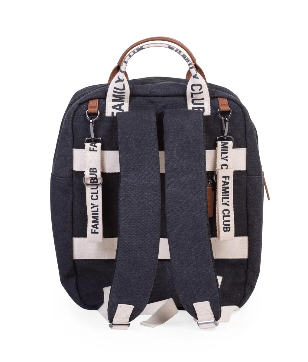CHILDHOME, Wickelrucksack Family Bag Club, Großes Fassungsvermögen, Multifunktional, 11 Fächer, Isotherm Taschen,Trolley-Koffer Durchgang,Kinderwagenbefestigung,20,5L,Schwarz