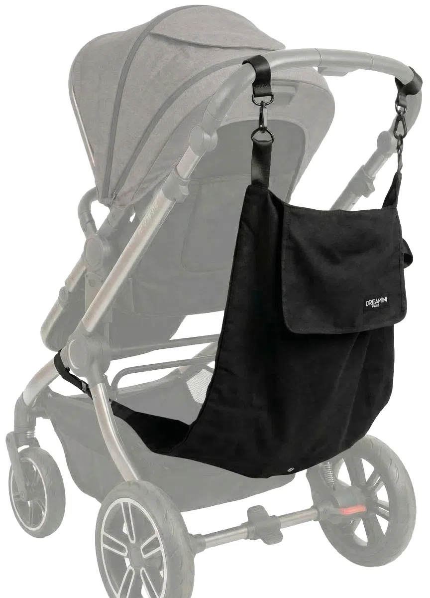 Dreamini Kinderwagen-Hängematte mit Sicherheitsnetz – Zubehör für Kinder (2-5 Jahre) – Universelle Buggy-Erweiterung bis 15kg – Die bequeme Buggy Board Alternative