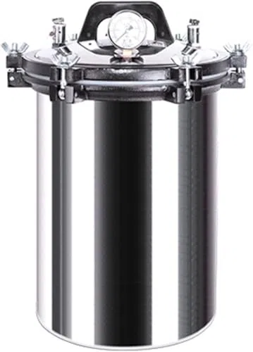 Tragbarer Druck-Dampfsterilisator, 24 l, Edelstahl-Autoklav mit Dreiventil-System für sichere Trockenverbrennung, ideale Laborausrüstung