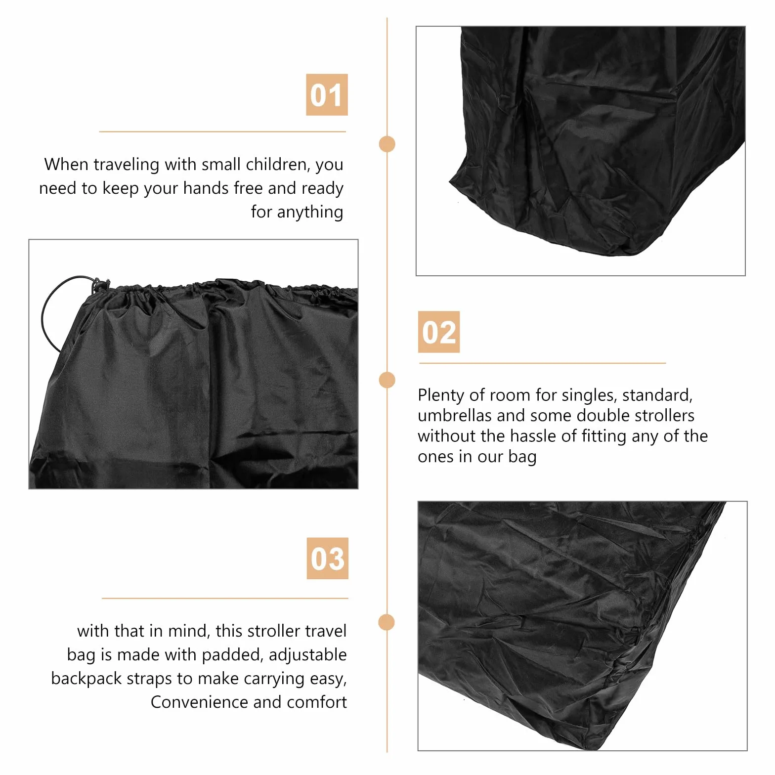 SHOWERORO Stroller Reisetasche mit Doppeltem Schultergurt Kinderwagen Schutzhülle für Flugzeug Zug Auto Ergonomisch Wasserabweisend Leichter Organizer für Eltern Unterwegs