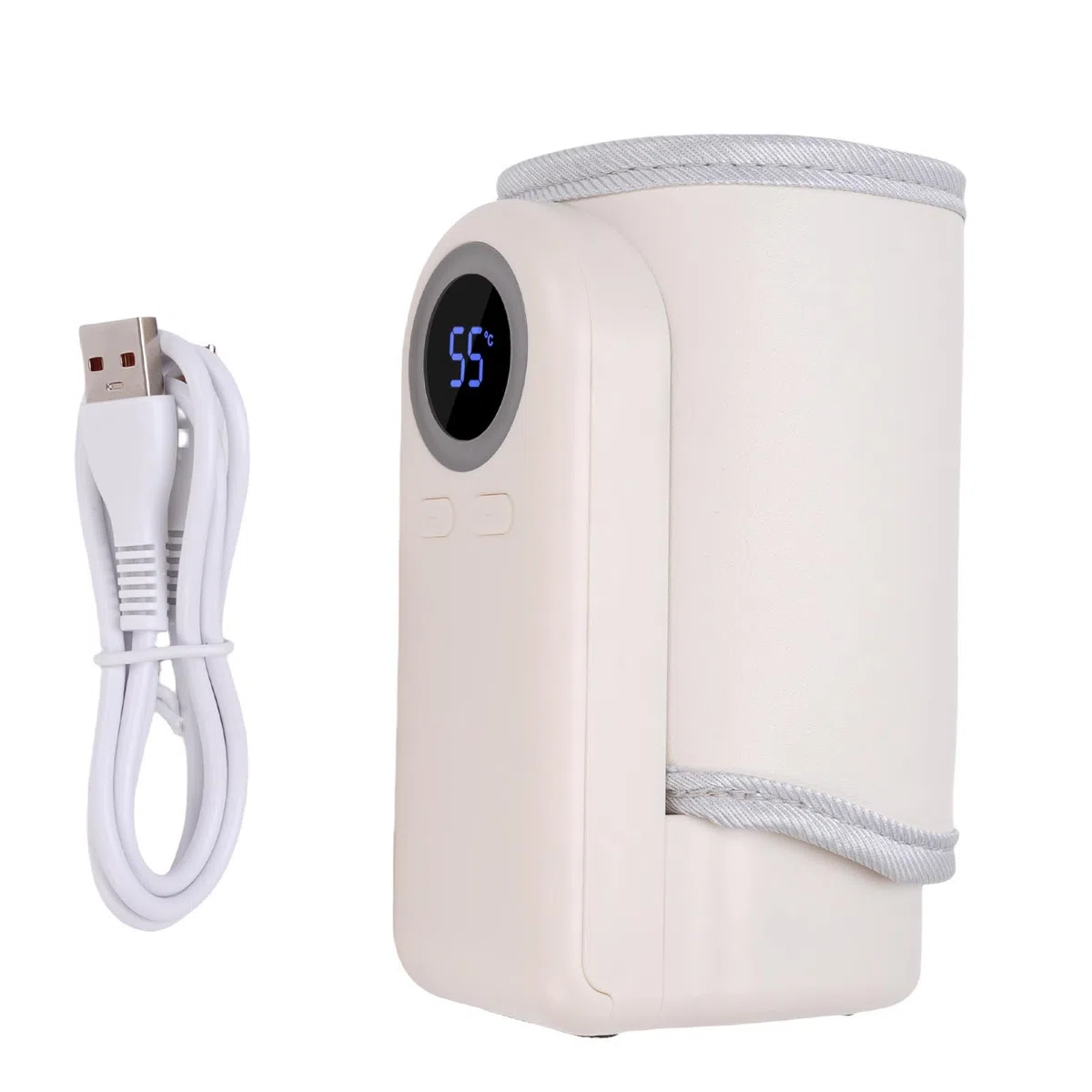 ASHATA USB Wiederaufladbare, Schnelle Flaschenwärmerhülle, Leicht zu Reinigen, Tragbarer Wärmer für Babymilch, 1 X Packung