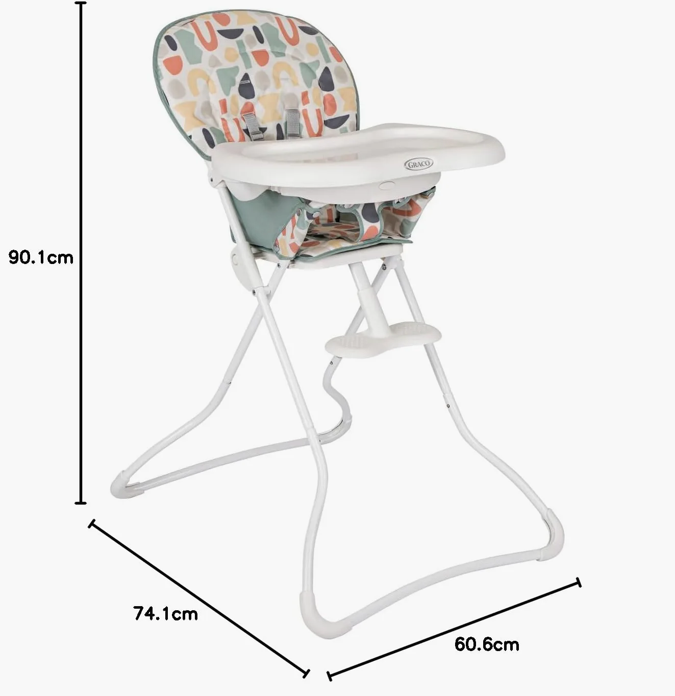 Graco Snack N' Stow Hochstuhl mit kompakter Faltung, geringes Gewicht mit nur 5,4 kg und freistehender Faltung, Playtime Fashion