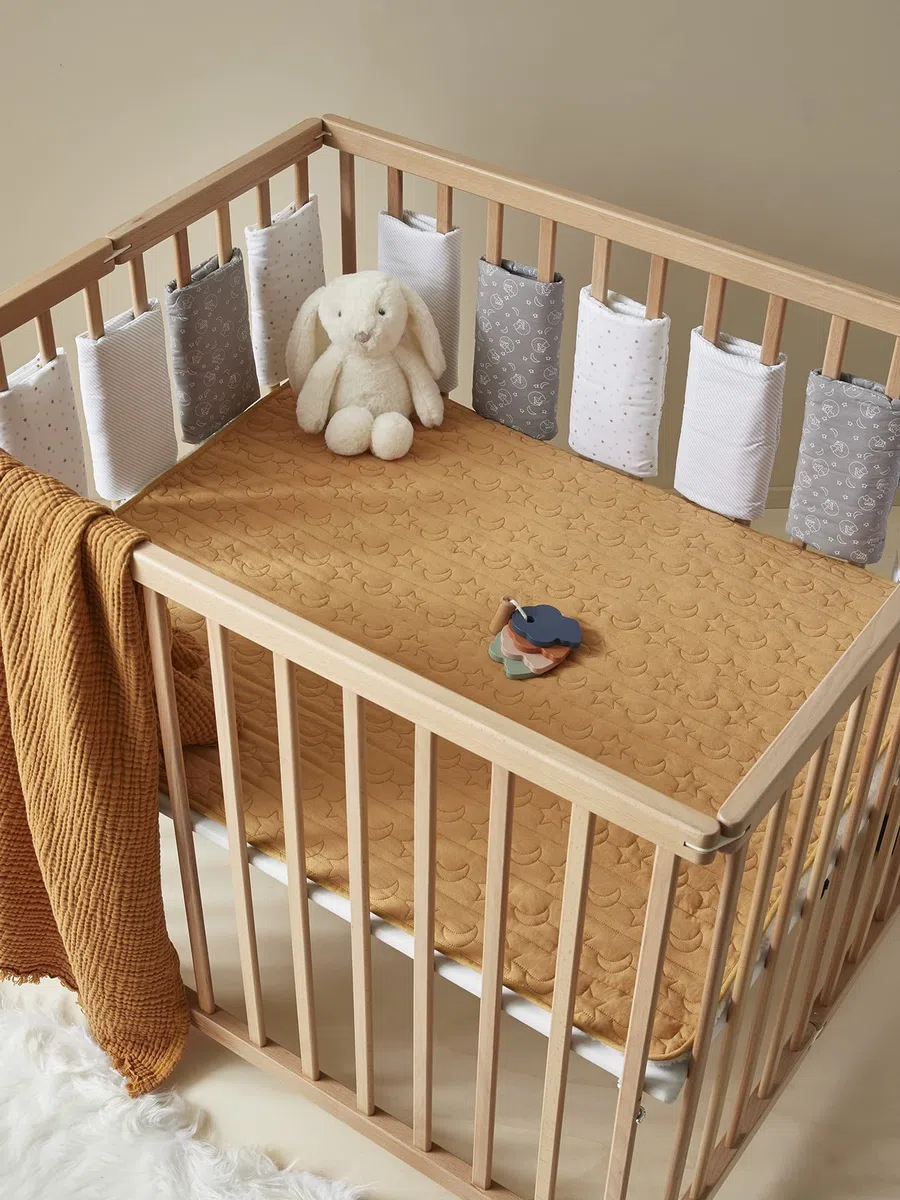 Vertbaudet Polster für Babybett-Gitterstäbe weiß Bedruckt ONE Size