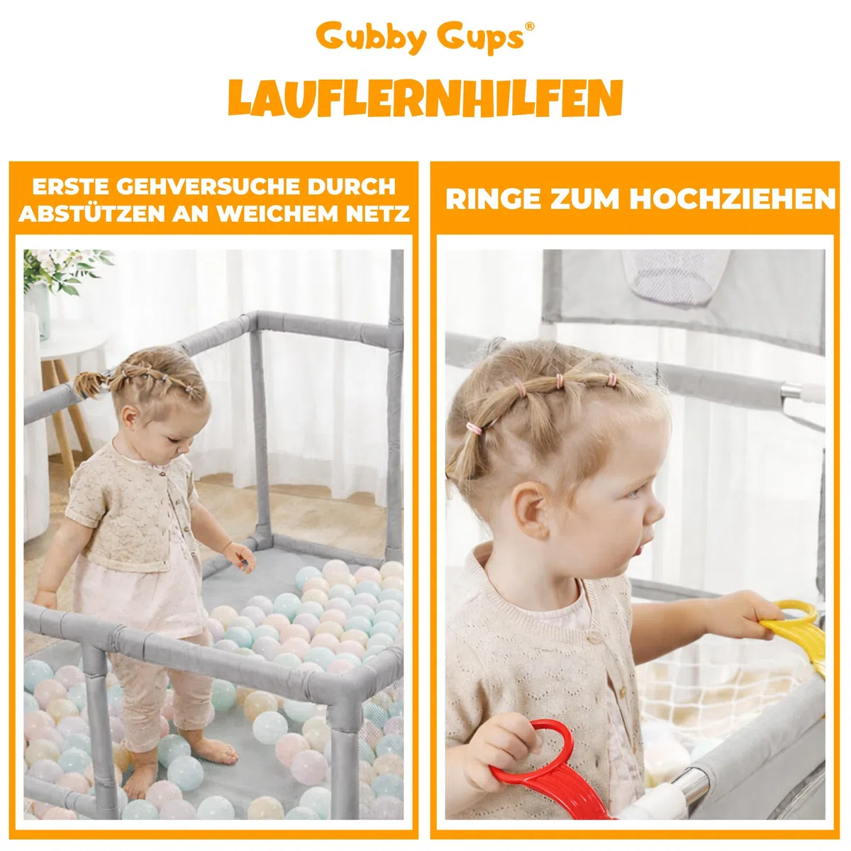 Laufstall Baby 180x122 cm mit Basketballkorb & Fußballtor – Laufgitter XXL | XXL Laufstall mit Basketballkorb, Fußballtor, Spielringen und atmungsaktivem Netz.