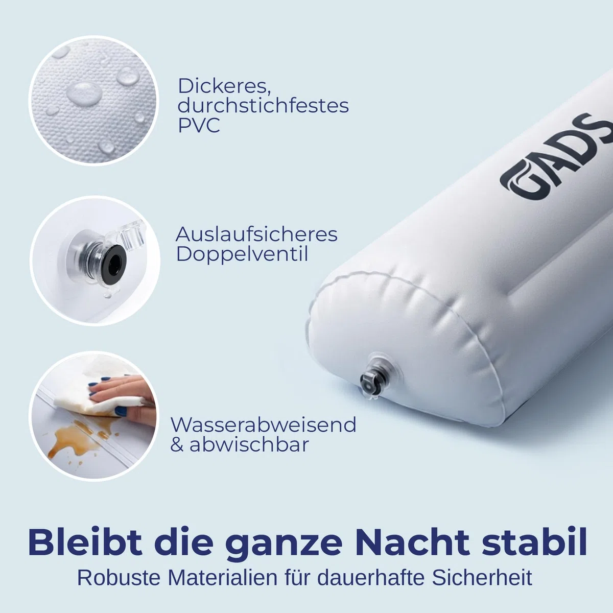 Reise-Bettschutzgitter für Kleinkinder (2er-Set) – Aufblasbare Bettgitter für Einzel-, Doppel-, Queen- & King-Size-Betten – Tragbare & rutschfeste Bettbegrenzung – Wasserabweisend & Langlebig