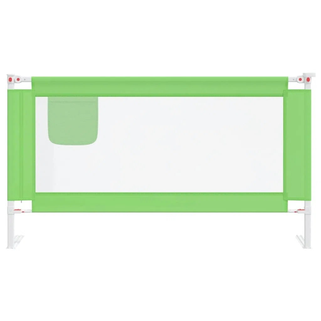 Kleinkind-Bettschutzgitter Grün 150x25 cm Stoff mit Verstellbarer Höhe 70-95 cm, Rausfallschutz für Kinderbett, Bettschutzgitter für Matratzen 3-33 cm