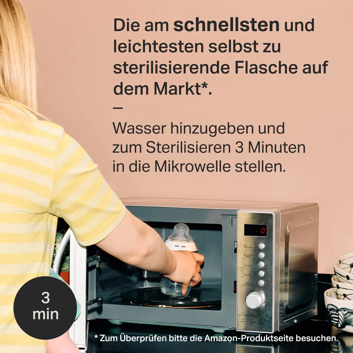 Tommee Tippee fortschrittliches Anti-Kolik-Starterset, 150-ml- und 260-ml-Babyflaschen mit Langsamsauger inbegriffen, 2 x brustähnliche Sauger für mittleren Flüssigkeitsfluss