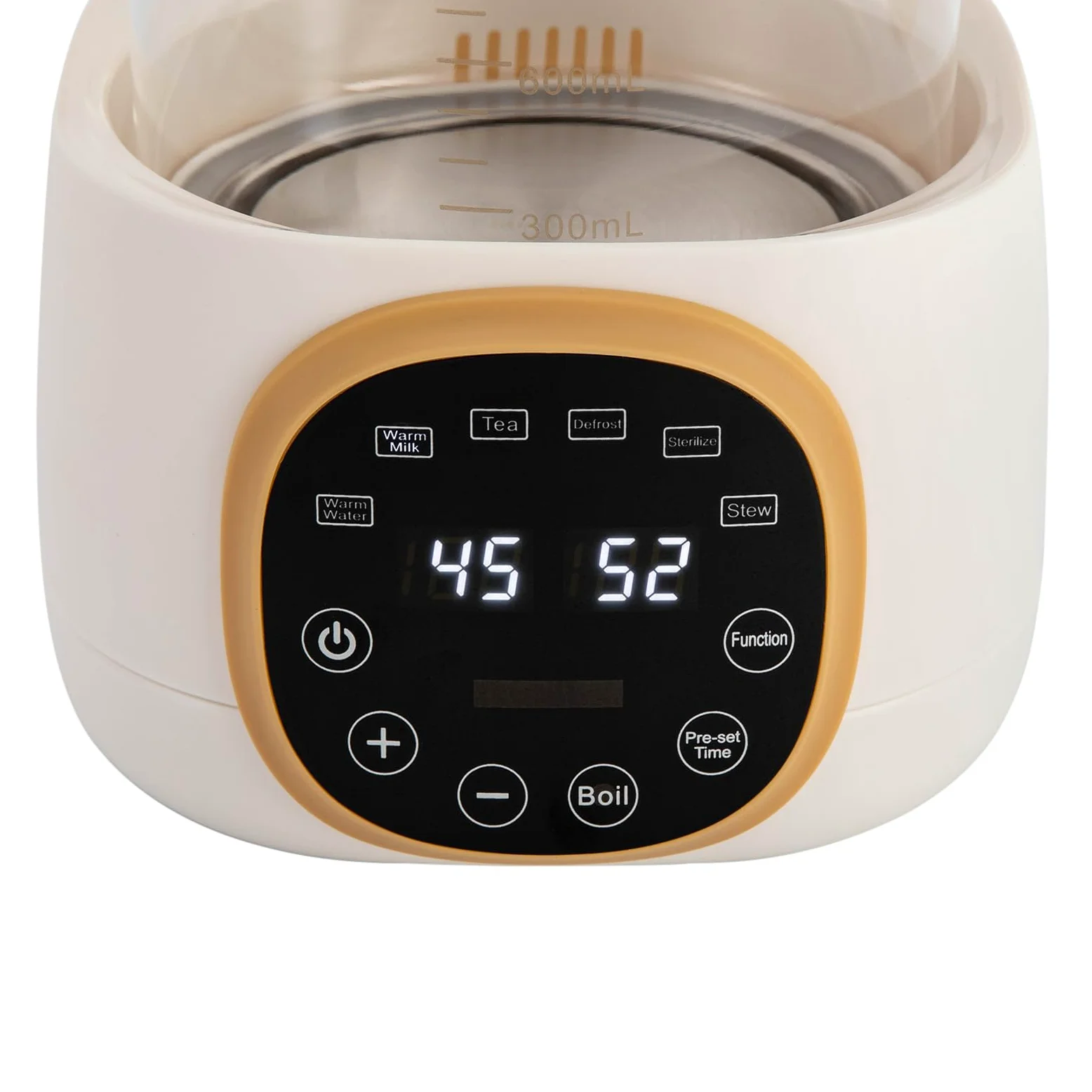 Wasserkocher mit Temperatureinstellung, Baby Flaschenwärmer mit LED-Digitalanzeigen 72h Warmhalten Babykostwärmer, 600W, 1.3L