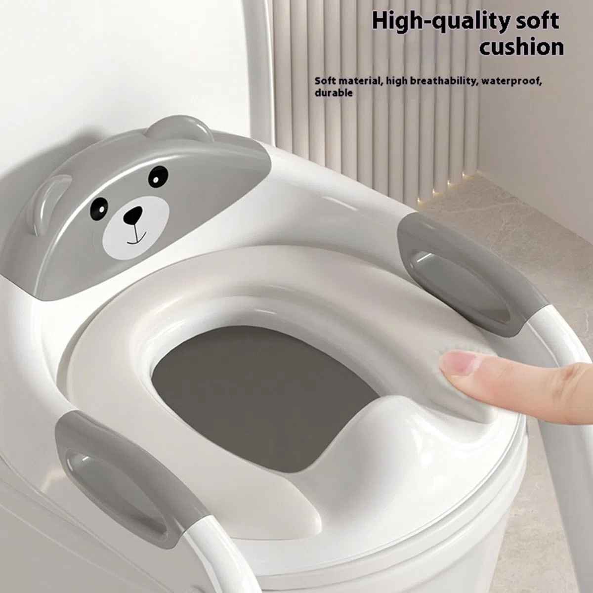 Verstellbarer Töpfchensitz für Kleinkinder, mit rutschfesten Stufen, ergonomische Rückenlehne, faltbares Design, für Jungen und Mädchen, ergonomischer Baby-Töpfchensitz