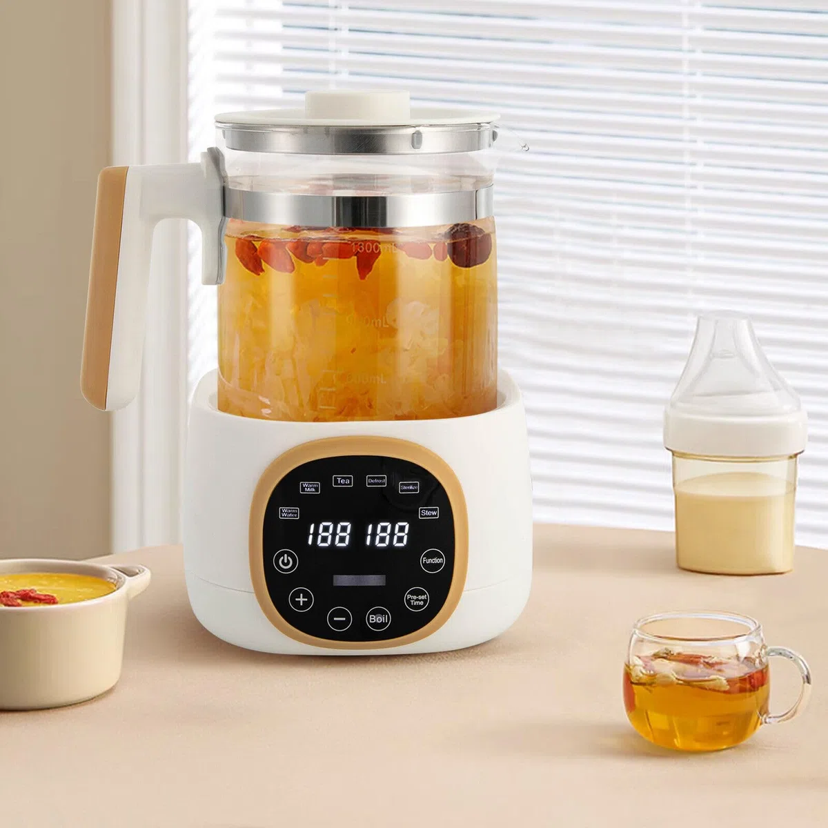 Flaschenwärmer Baby Wasserkocher 72h Warmhalten für Babynahrung Tee Kaffee 1.3 L Wasserkocher für Babynahrung