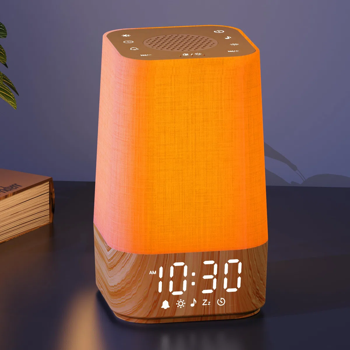 Wkzay Geräusch-Maschine mit weißem Rauschen: mit Sonnenaufgangswecker und Nachtlicht, 30 beruhigende Geräusche, einstellbare Lautstärke, Schlaf-Timer, intelligentes Gedächtnis, ideal für Erwachsene