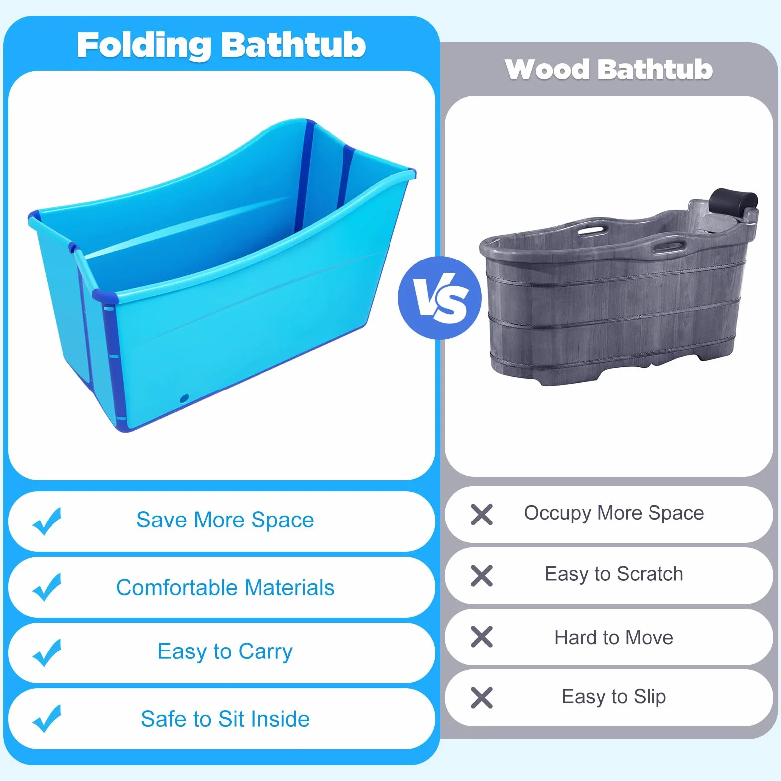 Faltbare Badewanne Kinder, Faltbare Badewanne, Foldable Mobile Bathtub Erwachsene, Baby Erwachsene für Dusche Sitzbadewanne Blau, 98 * 50 * 56cm, für Badezimmer, Dusche und Balkon