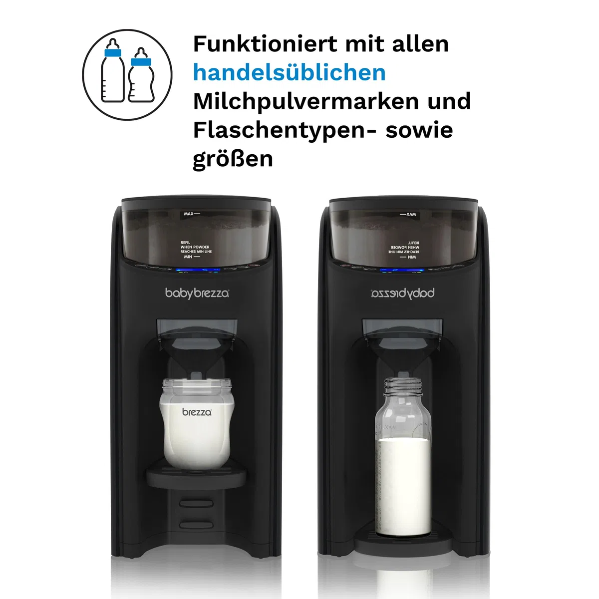 Baby Brezza Formula Pro Advanced Automatischer Flaschenzubereiter | Mischt Milchpulver & Wasser perfekt per Knopfdruck – 3 Temperaturen – Für alle Flaschen & Pulver – BPA-frei, schwarz