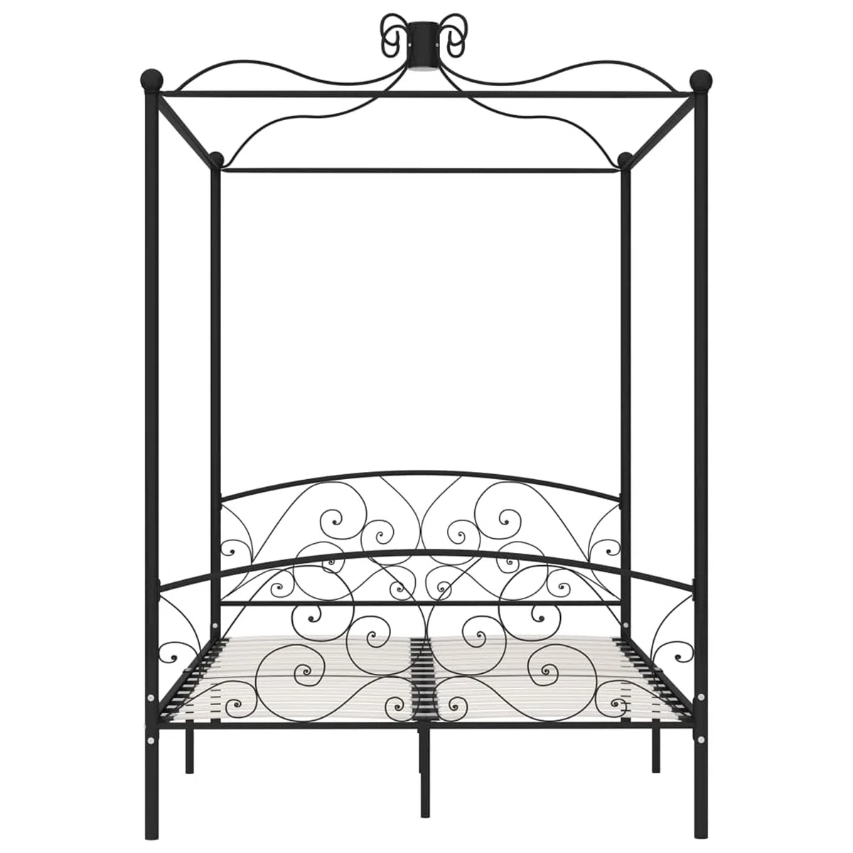Himmelbett-Gestell Schwarz Metall 120 x 200 cm Himmelstange Klemmen Betthimmel Stange Himmelbett Gestell Moskitonetz Halterung Bett