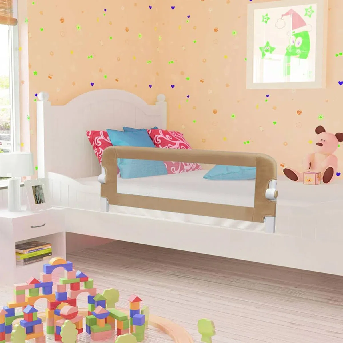 Gecheer Bettlaken 60 x 120 cm, Spannbettlaken für Babys, 60 x 120 cm, Barriere für Kinderbett, Taupe, 120 x 42 cm, Polyester