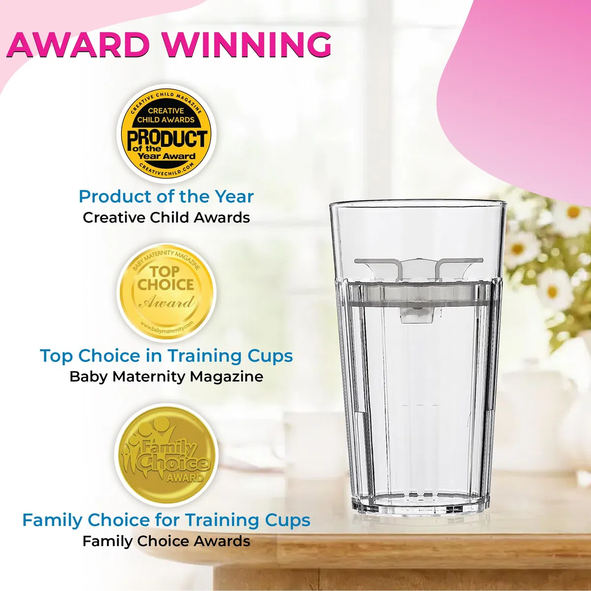 Reflo Smart Cup (Blau und Grün, 2er-Pack) Jetzt unzerbrechlich, offener Rand, Trainingsbecher für Kleinkinder, 360 Free-Flow, kein Saugnapf – hergestellt in den USA