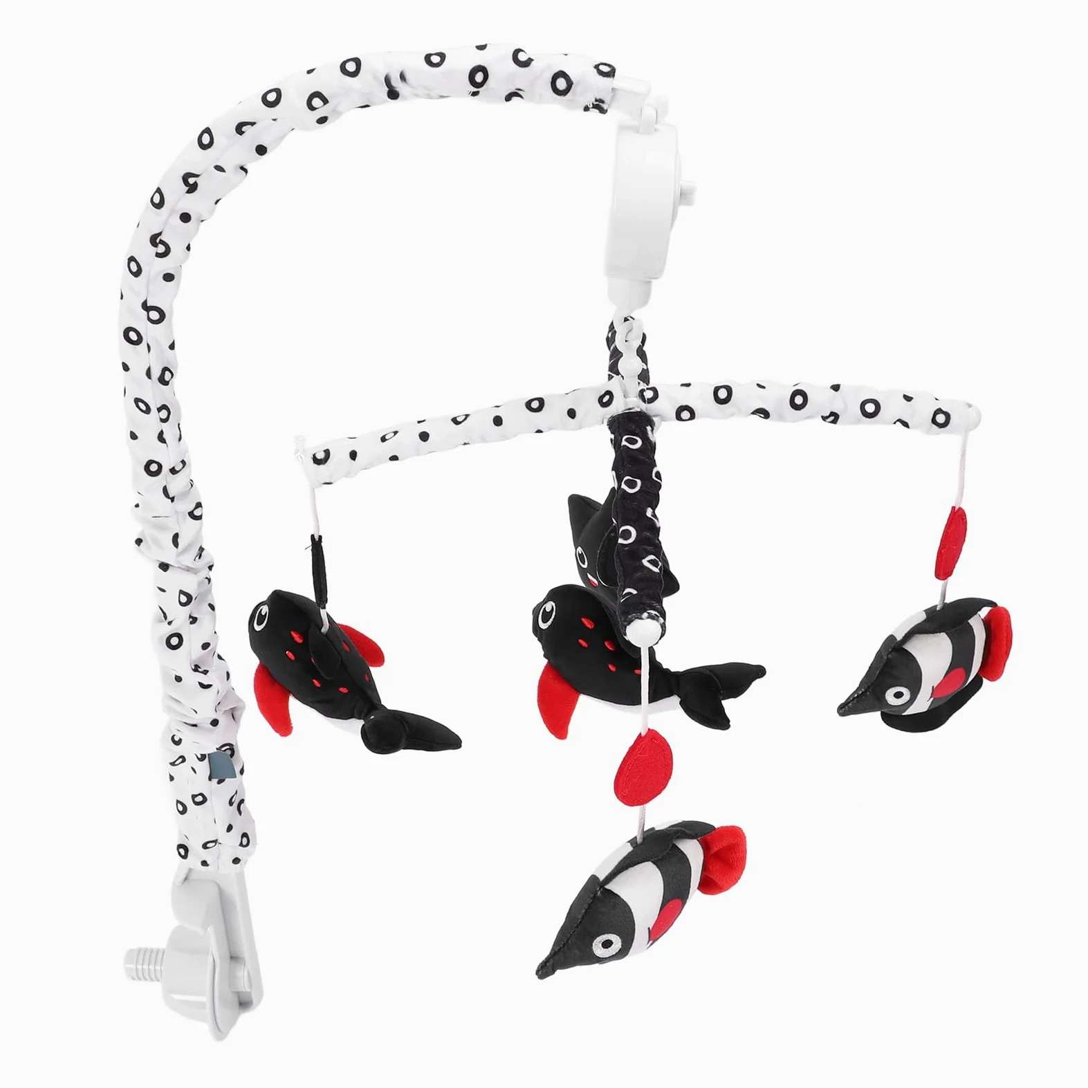 Premium-Plüsch-Babybett-Mobile, Helle und Kräftige Farben für Sensorische Stimulation, Sanfte Musik-Kinderbett-Mobile für Erholsamen Schlaf, Hängendes Krippen (Ozean)