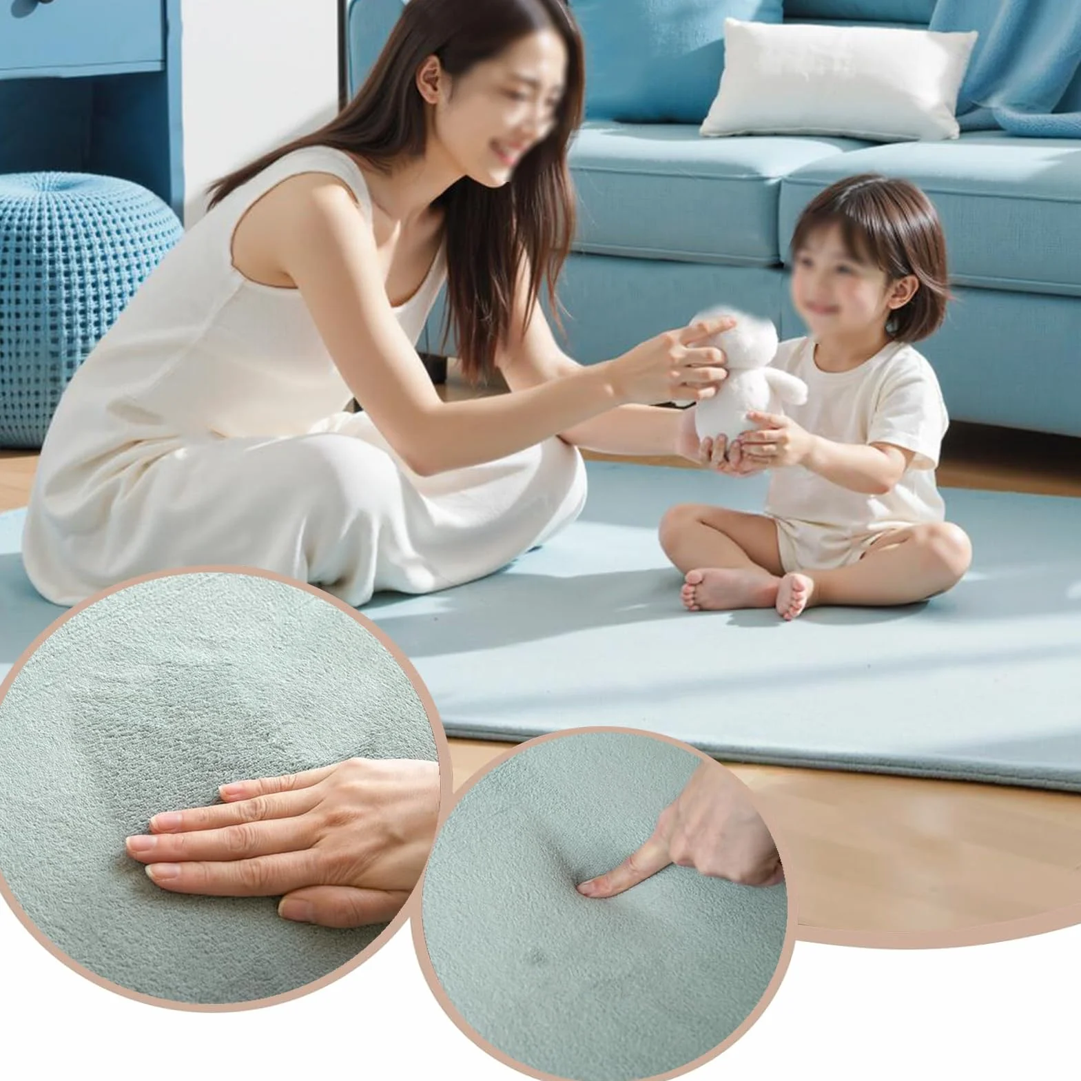 Baby Krabbelmatte 2cm Große Spielmatte mit Schaumfüllung Rutschfester Unterseite Teppich für Kinderzimmer und Laufgitter Spielmatte Faltbar, Babymatte Krabbelmatte 120 x 120 cm Pures Schwarz