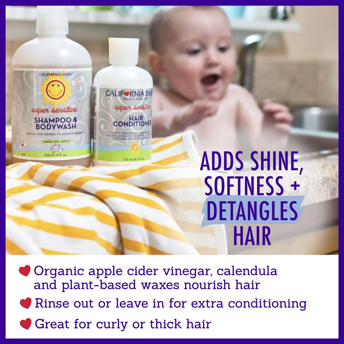 California Baby hair Conditioner - Super Sensitive, 8.5 Ounce by California Baby
