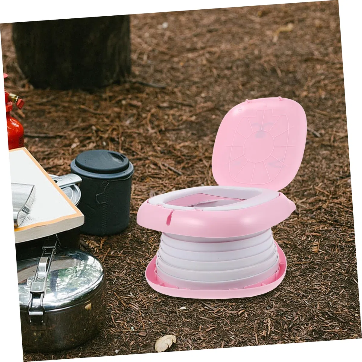 ibasenice Toilettensitz für Junge Mädchen Tragbares Töpfchen für Auto Faltbares Camping-wc Outdoor-toilettensitz Reise-töpfchen Kompakt und Auslaufsicher