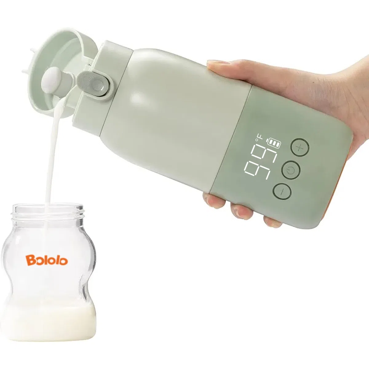 BOLOLO Tragbarer Flaschenwärmer für Reisen, super schnelles Aufladen, sofortige Muttermilch, Formel, Wasser, Milchwärmer mit 284 ml großem Fassungsvermögen, Babyflasche für Fahrzeug, Auto, Flugzeug