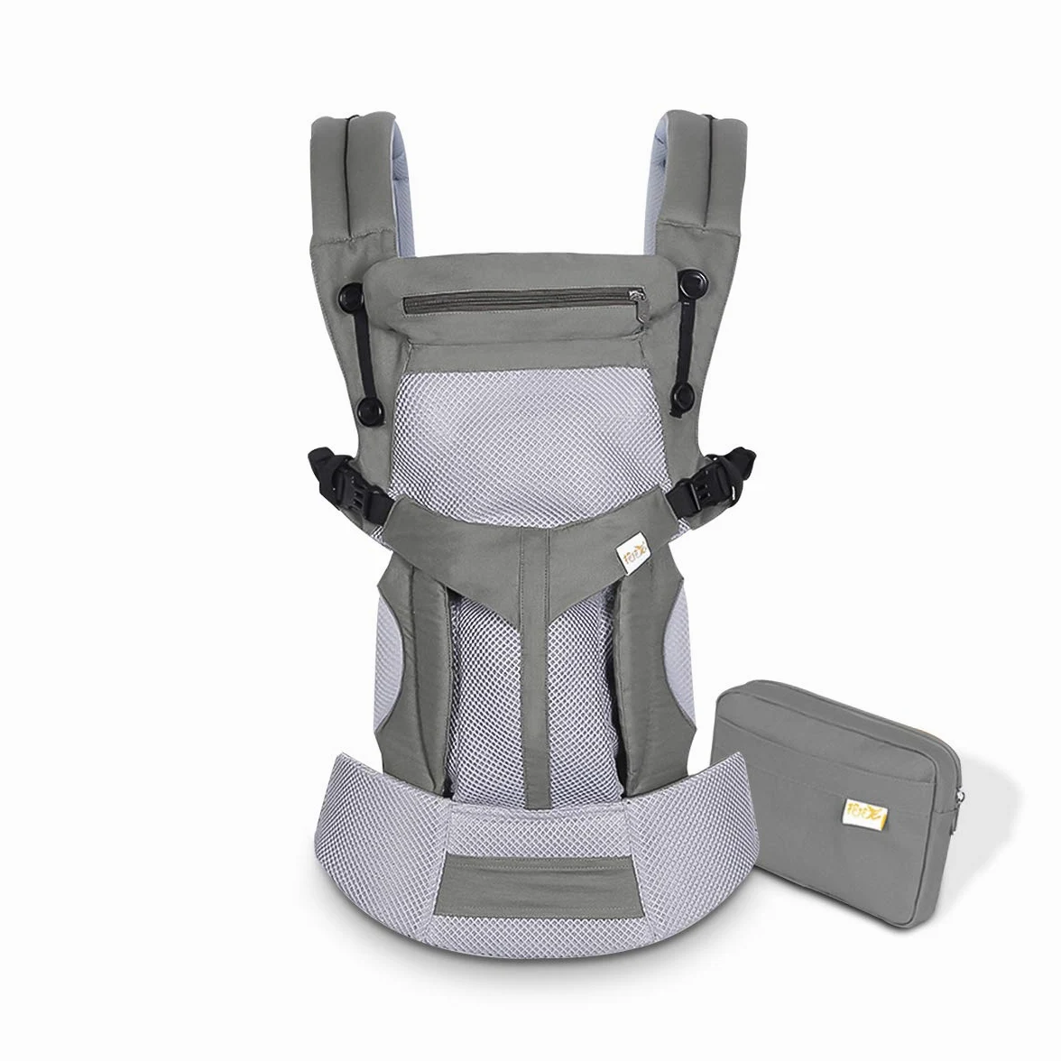 SONARIN Premium Atmungsaktive Babytrage mit Aufbewahrungstasche,Ergonomisch,Sonnenschutz haube,für Neugeborene& Kleinkinder (0-48 Monate),Maximale Belastung 20kg,Baby Tragetasche(Dunkelgrau)