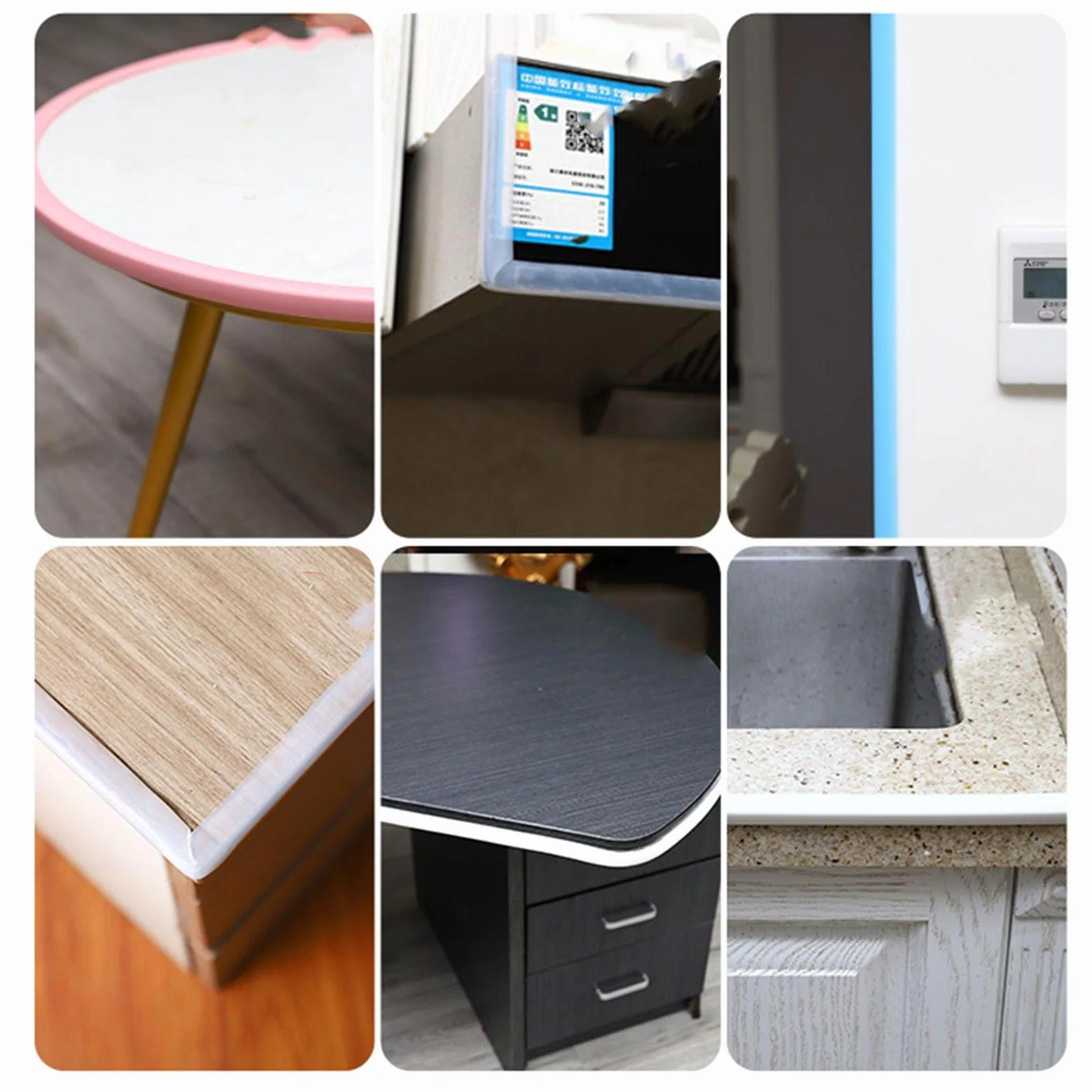 Kantenschutz für Möbel, 2,5 cm (Breite), weicher, babysicherer Eckenschutz/Stoßstange für Schreibtischtüren, Schrank, Fußleiste, Wände, Arbeitsplatte, scharfer Winkel, Tischkantenschutz, Streifen, abz