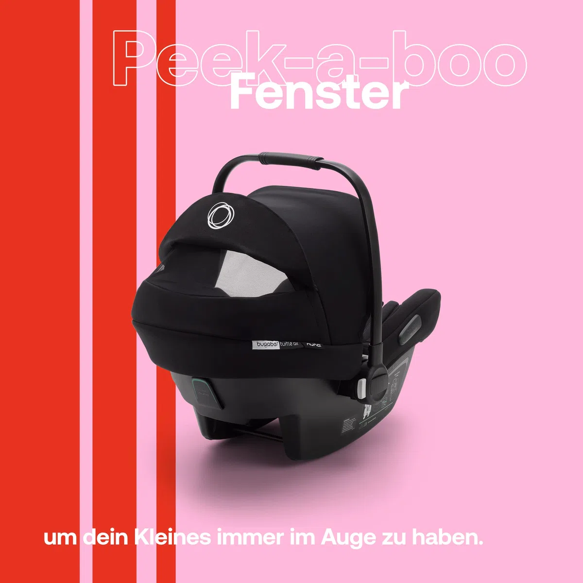 Bugaboo Turtle Air by Nuna, komfortabler Kindersitz fürs Auto mit Donkey Adaptern für den Autositz und großem Sonnendach, ultra-leicht & sicher