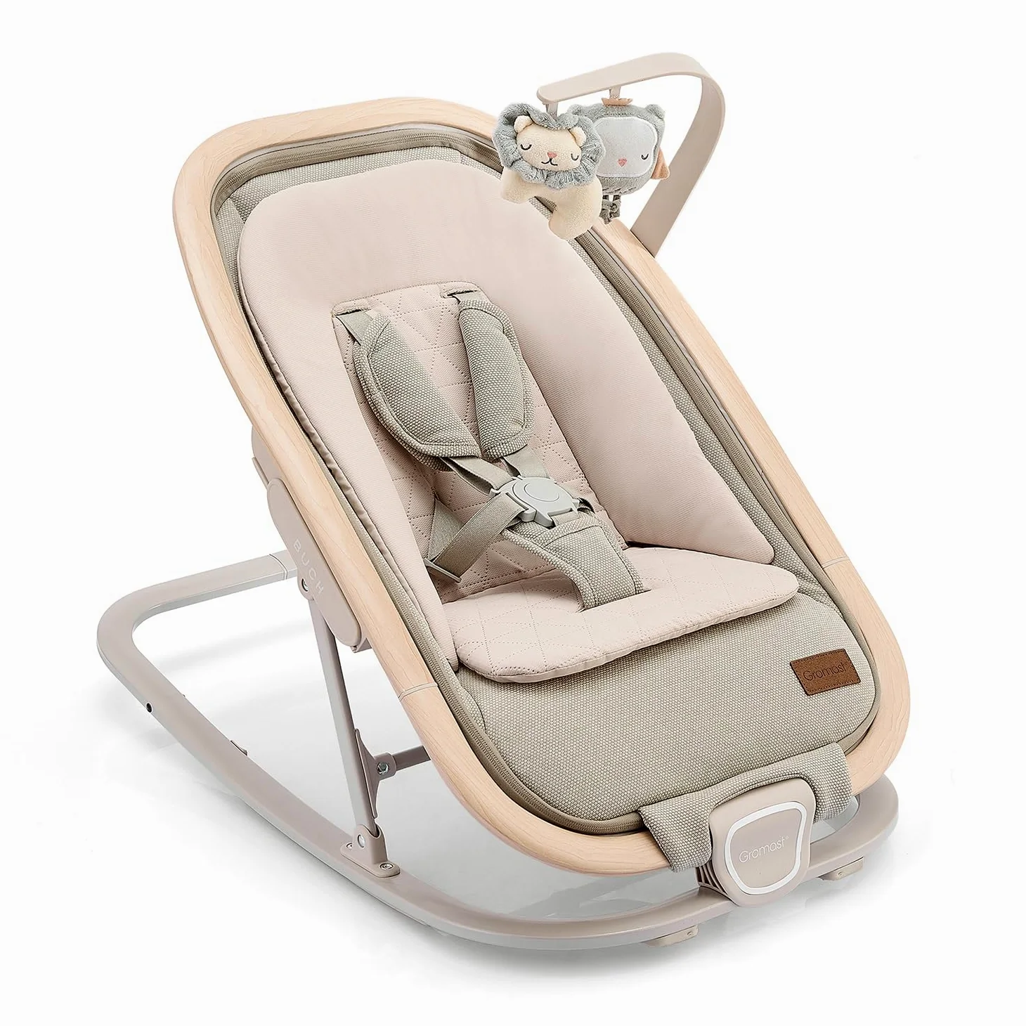 Gromast 2-in-1-Babywippe für Säuglinge, tragbare Babywippe mit 3 Liegepositionen und Reisetasche – Grün