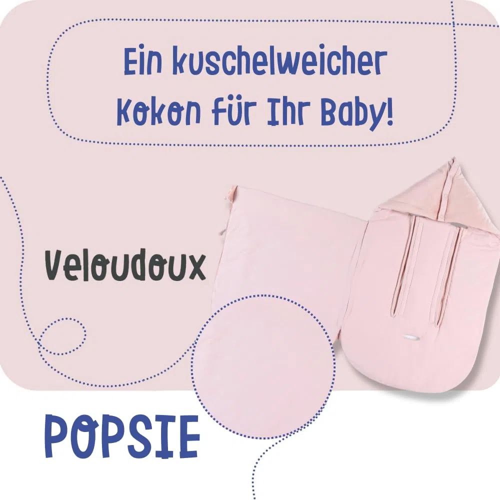 NOUKIE'S - Babyschlafsack Popsie aus Veloudoux - Puderrosa