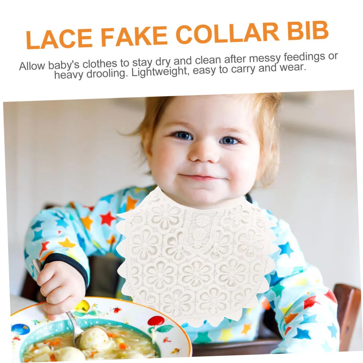 UPKOCH 4stücke Lätzchen Aus Baumwolle Mit Zarter Spitze Wasserdichte Essschürze Für Sauberes Füttern Und Trockenhalten Bei Speichel Praktische Babylätzchen Für Neugeborene
