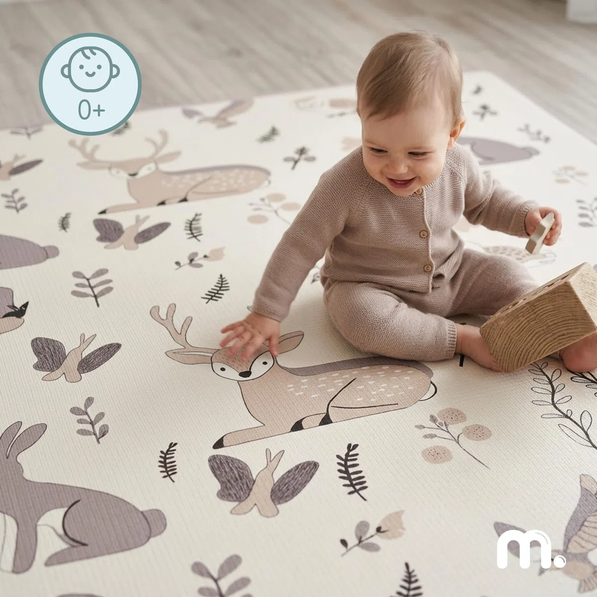 Mamabrum XPE Spielmatte 180x150x1,5 cm Wald & Straßen | Beidseitige XPE-Spielmatte 180x150 cm mit 1,5 cm Stärke, wasserfest und ideal ab Geburt.