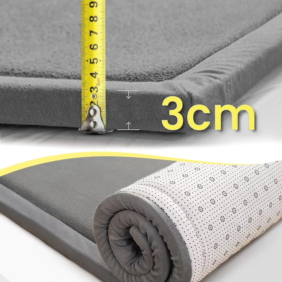 Krabbelmatte Baby 160 x 200 cm Dunkelgrau 3cm Extra Dick und Spielmatte Kinder, Spielteppich Baby Krabbelteppich für Babys Memory Foam Teppich Kinder für Kinderzimmer Tatami Matte