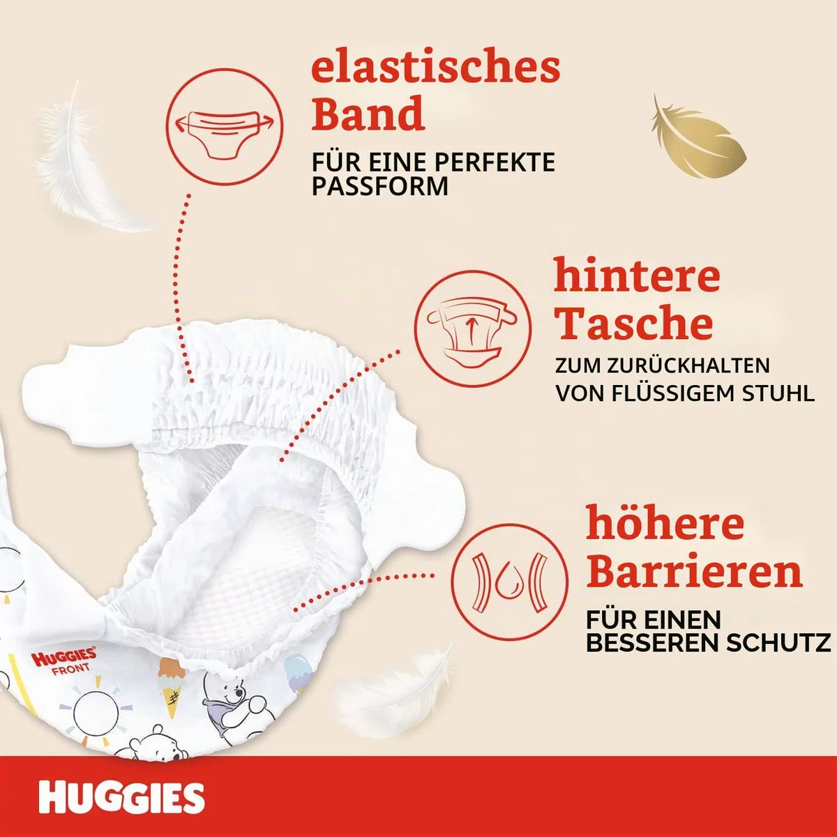 Huggies Extra Care Bebè, Windeln Größe 1 (2-5 kg), sehr saugfähig, Disney-Design, Vorratspackung, 160 Stück
