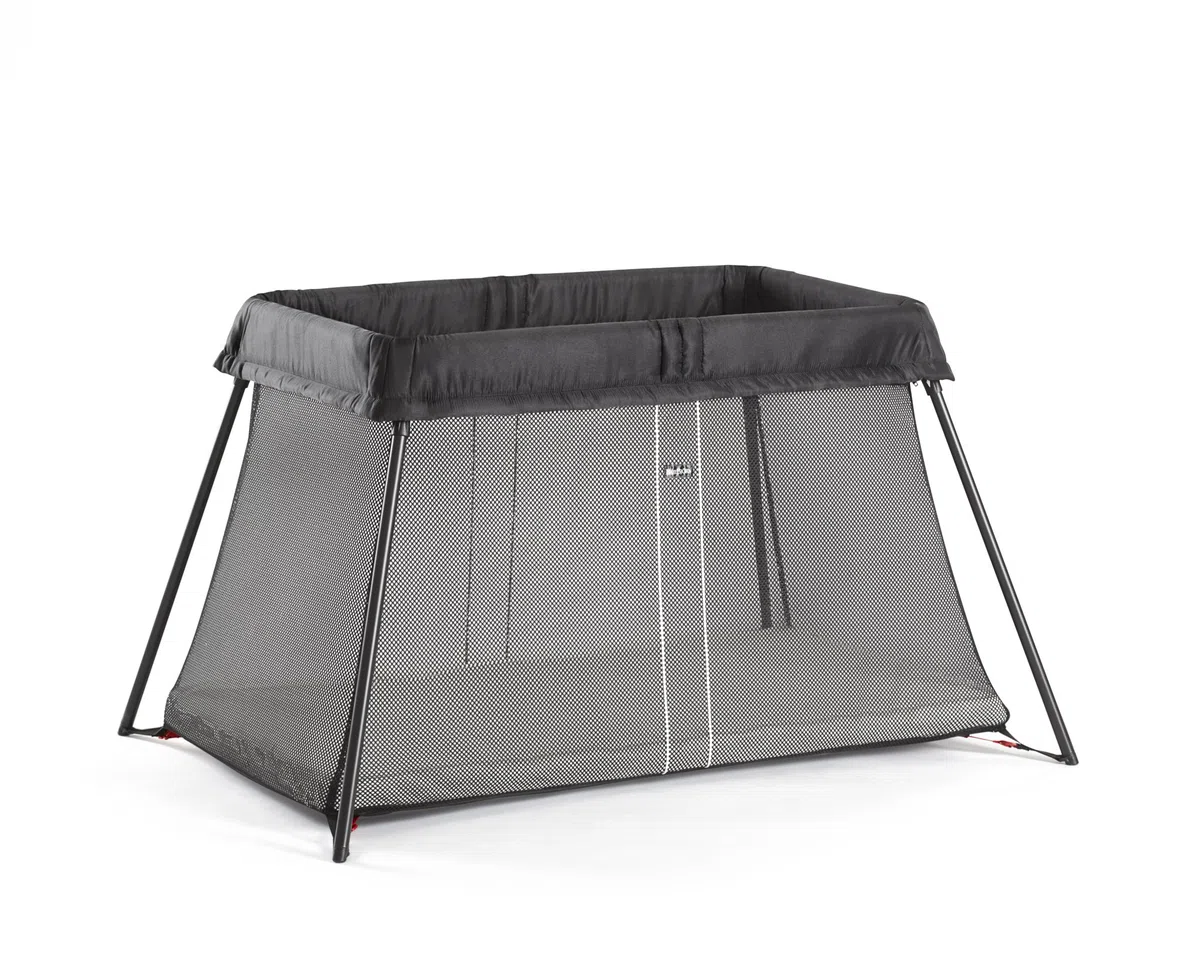 BabyBjörn Reisebett Light mit Spannbetttuch, Schwarz