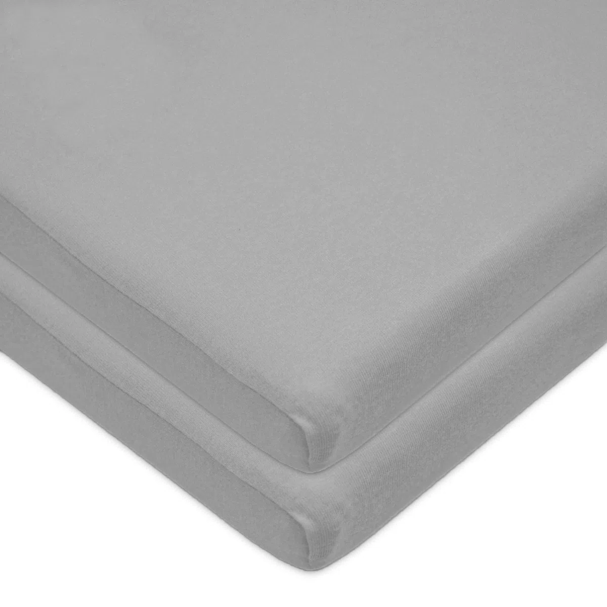 American Baby Company 2 Pack 100% Natural Cotton Value Jersey Knit Fitted Bassinet Sheet, Grau, Soft Breathable, for Boys and Girls